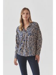 TATUUM Koszula "Berko" w kolorze granatowo-beżowym rozmiar: 42. Brązowe koszule damskie Tatuum, s, bez wzorów, z wiskozy, klasyczne, bez kołnierzyka, bez ramiączek. Za 130.50 zł.