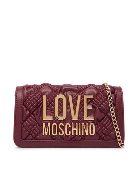 LOVE MOSCHINO Torebka JC5603PP1PL1055A Bordowy. Czerwone torebki klasyczne damskie Love Moschino, bez wzorów, ze skóry, wizytowe, bez kołnierzyka, bez ramiączek. Za 669.99 zł.