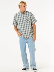 Rip Curl Koszula "Raw Energy" - Regular fit - w kolorze niebiesko-beżowym rozmiar: L. Brązowe koszule męskie Rip Curl, l, bez wzorów, z bawełny, bez kołnierzyka, bez ramiączek. Za 126.75 zł.
