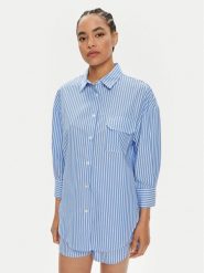 ViCOLO Koszula TB2750 Niebieski Oversize. Niebieskie koszule damskie ViCOLO, m, bez wzorów, z bawełny, bez kołnierzyka, bez ramiączek. Za 409.99 zł.