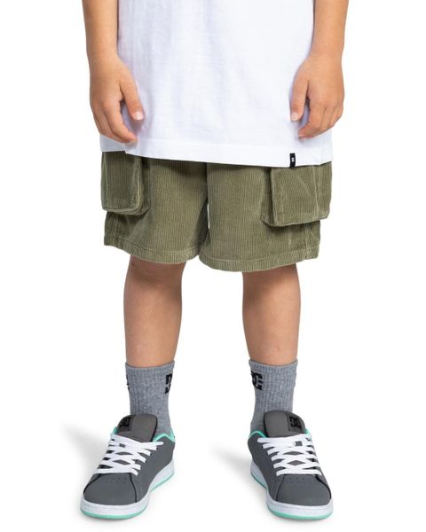 Szorty spacerowe dla Chłopcy PIPELINE 17" Beżowy. Zielone szorty męskie DC Shoes, z bawełny, bez kołnierzyka. Za 269.99 zł.