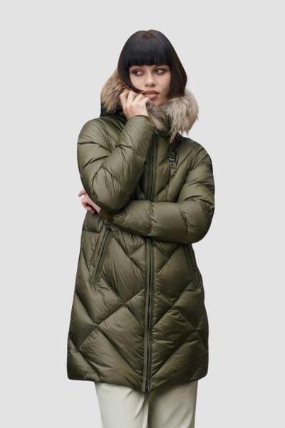 BLAUER Zielona damska kurtka Althea Raincoat Long Jackets, Rozmiar L. Zielone kurtki damskie Blauer USA, l, bez wzorów, z materiału, bez kaptura. W wyprzedaży za 1,722.99 zł.