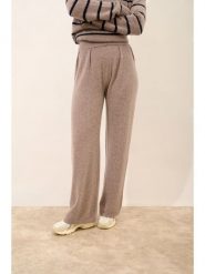 Just Cashmere Kaszmirowe spodnie "Daphne" w kolorze szarobrązowym rozmiar: S. Brązowe spodnie materiałowe damskie Just Cashmere, bez wzorów, z kaszmiru, z podwyższonym stanem. Za 545.19 zł.