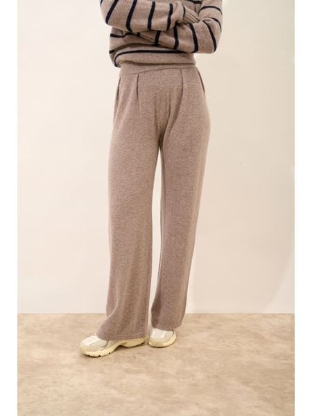 Just Cashmere Kaszmirowe spodnie "Daphne" w kolorze szarobrązowym rozmiar: S. Brązowe spodnie materiałowe damskie Just Cashmere, bez wzorów, z kaszmiru, z podwyższonym stanem. Za 545.19 zł.