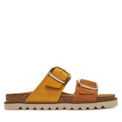 Klapki Dr. Brinkmann. Żółte klapki damskie Dr. Brinkmann, bez wzorów, bez obcasa. Za 419.99 zł.