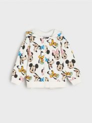 Bluza z kapturem Mickey Mouse - kremowy. Białe bluzy i bluzki niemowlęce Sinsay, bez wzorów, bez ramiączek, z kapturem. Za 25.99 zł.