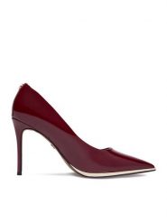 Nine West Szpilki CEO-SH2124 01 Bordowy. Czerwone szpilki Nine West, bez wzorów, ze skóry, bez obcasa. Za 249.99 zł.