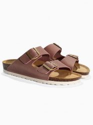 Sunbay Skórzane klapki "Trefle" w kolorze jasnoróżowym rozmiar: 39. Różowe klapki damskie Sunbay, bez wzorów, ze skóry, bez obcasa. Za 154.07 zł.