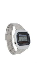 Zegarek unisex cyfrowy Casio A168WA z bransoletą ze stali nierdzewnej, srebrny. Szare, cyfrowe zegarki męskie Casio, srebrne. Za 171.99 zł.