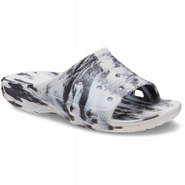Klapki Dla Dorosłych Crocs Saturday Marbled Slide. Czarne klapki damskie Crocs, z materiału. Za 169.99 zł.