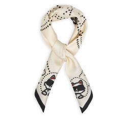 Apaszka KARL LAGERFELD. Brązowe apaszki damskie Karl Lagerfeld, bez wzorów. Za 429.99 zł.