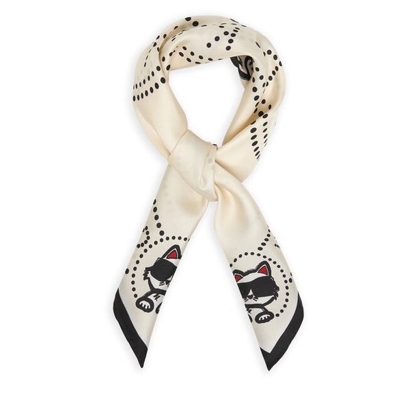 Apaszka KARL LAGERFELD. Brązowe apaszki damskie Karl Lagerfeld, bez wzorów. Za 429.99 zł.