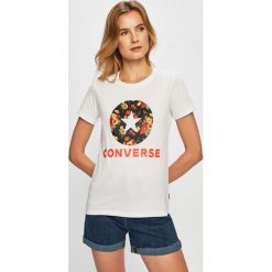 Converse - Top. Białe topy damskie Converse, l, bez wzorów, z bawełny, bez kołnierzyka. W wyprzedaży za 99.90 zł.