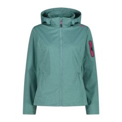 Damska kurtka turystyczna z kapturem CMP. Zielone kurtki damskie CMP, xs, bez wzorów, z softshellu, z kapturem. Za 371.50 zł.