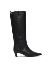 Tommy Hilfiger Kozaki Kitten Heel Leather High Boot FW0FW09568 Czarny. Czarne kozaki damskie Tommy Hilfiger, bez obcasa, na słupku. Za 949.99 zł.