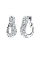 Elli Damski Pierścionek z Cyrkoniami Szlif Diamentowy Biały 925 Sterling Silver Kolczyki koła 1 ct. Białe kolczyki damskie Elli, z cyrkonią, srebrne. Za 249.89 zł.
