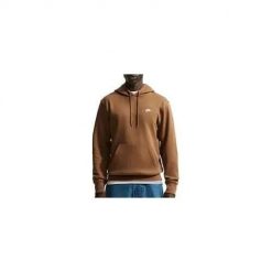 Bluza sportowa męska Nike Club. Brązowe bluzy sportowe męskie Nike, bez wzorów, sportowe, bez kołnierzyka, bez ramiączek. Za 385.00 zł.