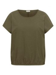 KAFFE curve Bluzka w kolorze khaki rozmiar: 44. Brązowe bluzki damskie KAFFE curve, bez wzorów, z bawełny, bez kołnierzyka, bez ramiączek. Za 124.95 zł.