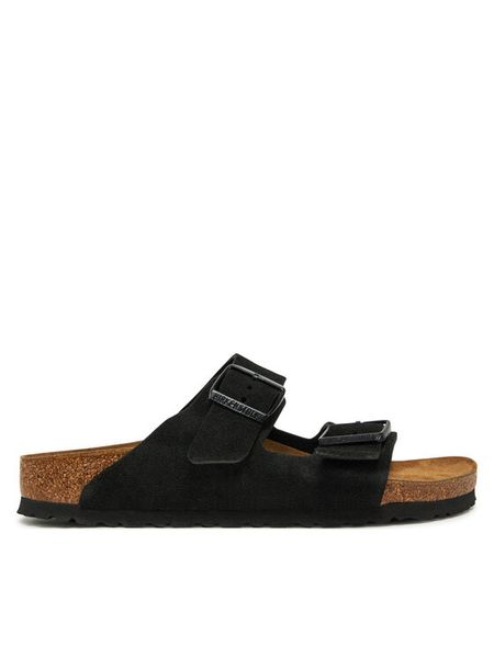 Birkenstock Klapki Arizona 1027164 Czarny. Czarne klapki damskie Birkenstock, bez wzorów, ze skóry, bez obcasa. Za 509.99 zł.