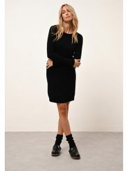 Just Cashmere Kaszmirowa sukienka "Susan" w kolorze czarnym rozmiar: M. Czarne sukienki damskie Just Cashmere, na co dzień, m, bez wzorów, z kaszmiru, bez kołnierzyka, bez ramiączek, midi, proste. Za 372.47 zł.