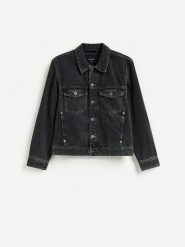 Jeansowa kurtka - szary. Szare kurtki męskie Reserved, l, bez wzorów, z denimu, bez kaptura. Za 169.99 zł.