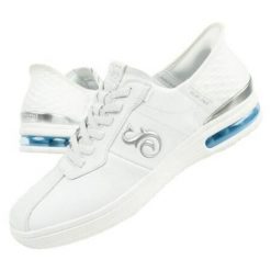 Buty Skechers 251027/WHT białe. Białe buty sportowe na co dzień męskie ze skóry ekologicznej, bez zapięcia. Za 692.27 zł.