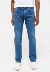 Męskie Spodnie Jeansowe Mustang Style Orlando Slim Denim Blue 1016314 5000 581. Niebieskie spodnie materiałowe męskie Mustang, bez wzorów, z denimu. Za 219.99 zł.