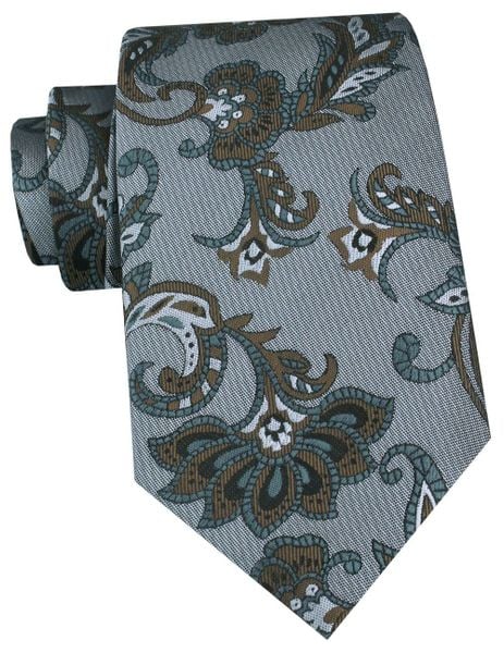 Męski Krawat - Chattier - Stalowy w Kwiaty. Szare krawaty i muchy męskie Chattier, bez wzorów, z tkaniny, eleganckie. Za 55.00 zł.