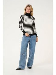 Kaffe Golf w kolorze czarno-kremowym rozmiar: XXL. Czarne golfy damskie Kaffe, xxl, bez wzorów, bez ramiączek. Za 69.99 zł.