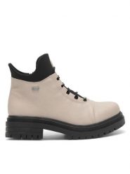 Rieker Trzewiki Y3163-60 Beżowy. Brązowe botki damskie Rieker, z materiału, bez obcasa, na płaskiej podeszwie, bez zapięcia. Za 319.99 zł.