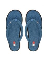 Tommy Jeans Japonki Tjw Padded Denim Casual Sandal EN0EN03021 Niebieski. Niebieskie klapki damskie Tommy Jeans, bez wzorów, z denimu, bez obcasa. Za 289.99 zł.