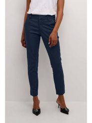 Kaffe Spodnie chino w kolorze granatowym rozmiar: 40. Niebieskie spodnie materiałowe damskie Kaffe, bez wzorów, z podwyższonym stanem. Za 139.95 zł.