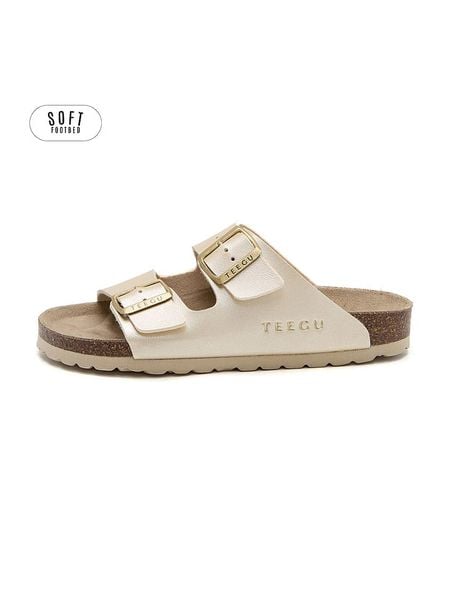 Teegu Klapki w kolorze złotym rozmiar: 39. Żółte klapki damskie teegu, bez wzorów, bez obcasa. Za 121.99 zł.