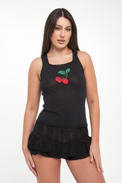 Top damski z nadrukiem czereśni TWINSET. Topy damskie Twinset Milano, s, bez wzorów, bez kołnierzyka. Za 629.00 zł.