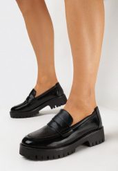 Czarne Eleganckie Mokasyny ze Skórzaną Wkładką Ulanna. Czarne mokasyny damskie Born2be. Za 74.99 zł.