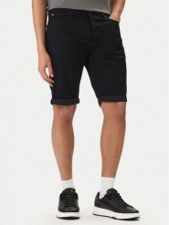 HUGO Szorty jeansowe 50556154 Czarny Tapered Fit. Czarne szorty męskie Hugo, z bawełny, bez kołnierzyka. Za 449.99 zł.