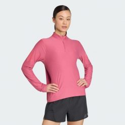 Bluza adi365 Iconic Running 1/2 Zip. Czarne kurtki do biegania damskie Adidas, m, bez wzorów, z dzianiny, bez kaptura, climacool (adidas). Za 219.00 zł.