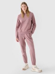 4F Spodnie dresowe joggery damskie - różowe L. Czerwone spodnie dresowe damskie 4f, l, bez wzorów, z bawełny. W wyprzedaży za 79.99 zł.