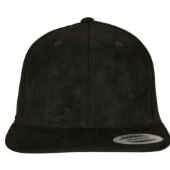 Czapka Z Daszkiem Ze Sztucznego Zamszu. Czarne czapki z daszkiem damskie FLEXFIT, bez wzorów. Za 105.99 zł.