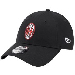 Czapka z daszkiem Milan AC 9Forty. Czarne czapki męskie New Era, bez wzorów. Za 109.99 zł.