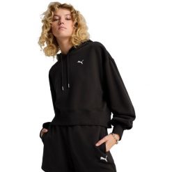 Bluza z kapturem Puma Wardrobe Ess Relaxed Cropped Hoodie, Kobiety. Czarne bluzy z kapturem damskie Puma, xl, z bawełny. Za 390.00 zł.