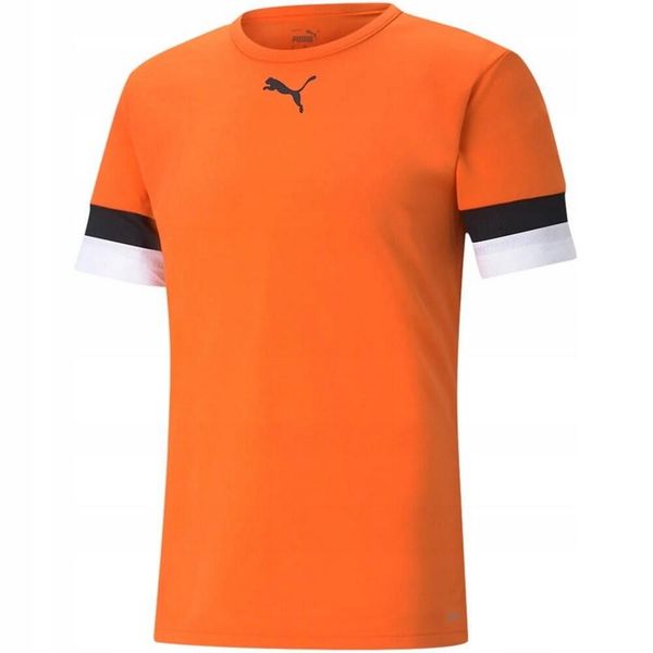 Koszulka piłkarska męska PUMA teamRISE Jersey. Czarne t-shirty sportowe męskie Puma, m, z jersey, bez ramiączek, do piłki nożnej. Za 65.00 zł.