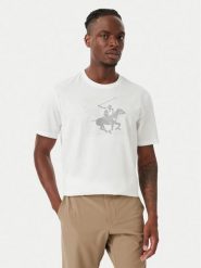 Beverly Hills Polo Club T-Shirt M1623-HR Biały Regular Fit. Białe koszulki polo męskie Beverly Hills Polo Club, m, bez wzorów, z bawełny, bez ramiączek. Za 139.99 zł.