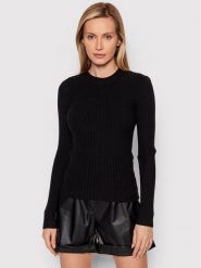 Pieces Sweter Crista 17115047 Czarny Slim Fit. Czarne swetry klasyczne damskie Pieces, l, z wiskozy, bez kołnierzyka. Za 99.99 zł.