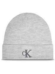 Calvin Klein Jeans Czapka Monogram Embro K60K612319 Szary. Szare czapki zimowe damskie Calvin Klein Jeans, z jeansu. Za 119.99 zł.