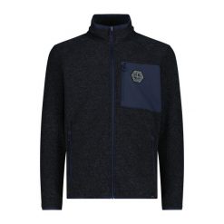 Bluza polarowa męska CMP 35H3907 Melange Knitted. Niebieskie bluzy bez kaptura męskie CMP, m, z polaru. Za 309.99 zł.