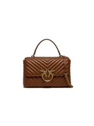 Pinko Skórzana torebka w kolorze brązowym - 25 x 15 x 7 cm rozmiar: onesize. Brązowe torebki klasyczne damskie Pinko, z aplikacjami, z materiału, bez dodatków. Za 1,273.88 zł.