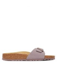 Birkenstock Klapki Madrid 1031464 Fioletowy. Fioletowe klapki damskie Birkenstock, bez wzorów, ze skóry, bez obcasa. Za 399.99 zł.