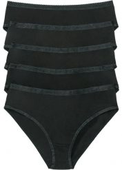 Figi maxi (5 par). Czarne figi damskie bonprix, bez wzorów. Za 72.99 zł.