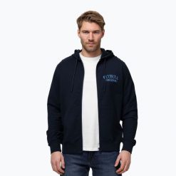 Bluza męska Pitbull Midnight Sweatshirt Zip Hooded. Niebieskie bluzy z kapturem męskie PITBULL, l, z bawełny. Za 269.99 zł.